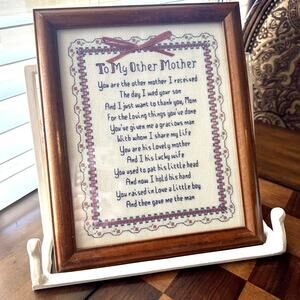 Vintage Cross Stich Embroidery To My Other Mother framed art